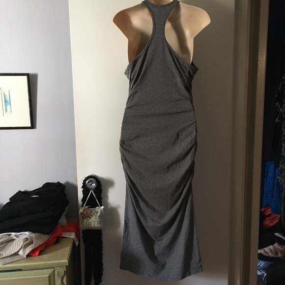 KIT AND ACE Grey Stretch Modal Racerback Ruched Dress M - Picture 6 of 7